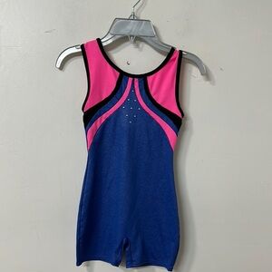 Pink and Blue Gymnastics Leotard